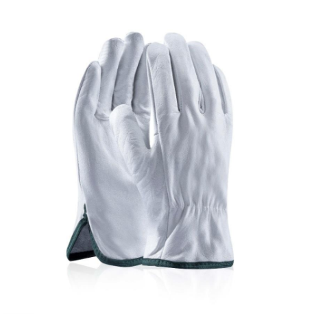 Gants en cuir fleure de buffle (blanc), ép. 0.70 - 0.90 mm, taille 10 (la paire)